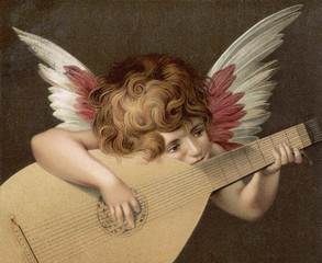 Angel playing lute