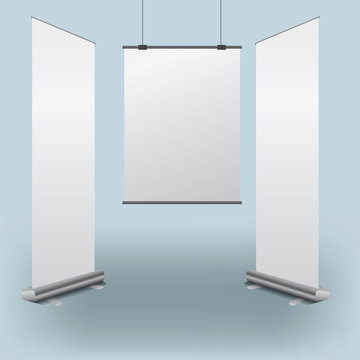 Blank roll up banner display