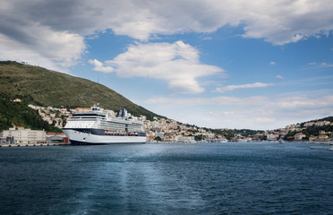Ferry on Croatian bay at Dubrovnik - 162249729