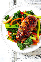 Grilled Teriyaki Chicken Breast with Vegetables