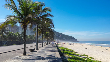 Sunny day at Sao Conrado beach, Rio de Janeiro - Brazil