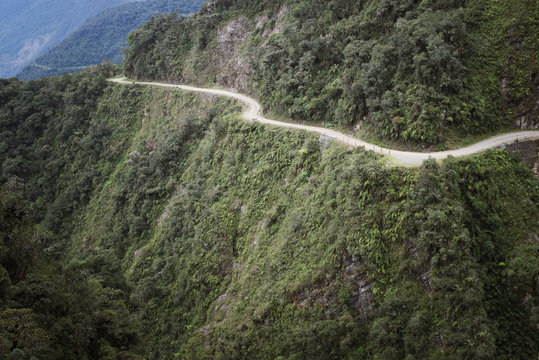 The Death Road - the most dangerous road in the world, North Yungas, Bolivia.