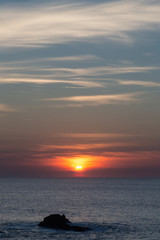 Sunset, sea
