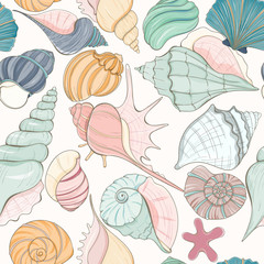 Seashell seamless pattern - 162252598