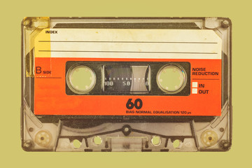 Naklejka premium Retro stylizowany wizerunek kompaktowej kasety