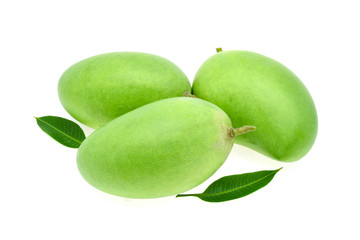 green mango isolated on white background