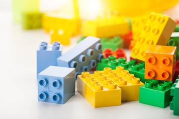 Naklejka premium Plastic construction blocks.