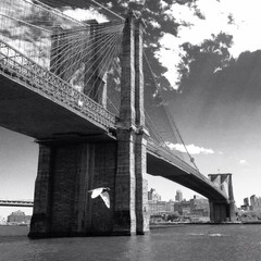 NYC, Brooklyn bridge, black & white