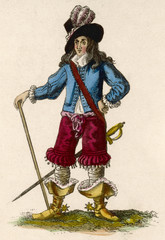 Englishman of 1645. Date: circa 1645