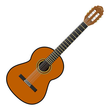 Isolated Classic guitar on transparent background
