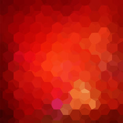 Fototapeta na wymiar Background made of red hexagons. Square composition with geometric shapes. Eps 10