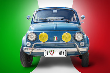 Classic Italian little car - obrazy, fototapety, plakaty