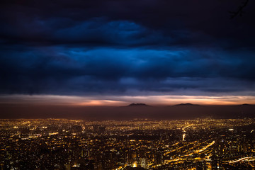cloudy sunset at the city 