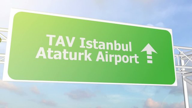 TAV Istanbul airport road sign