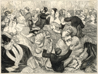 Long Skirts in Ballroom. Date: 1872