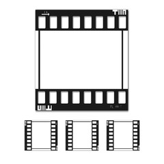 film, movie, photo, filmstrip set of film frame, vector illustration
