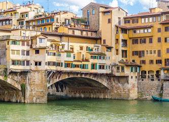 Fototapeta na wymiar Detail of medieval Ponte Vecchio bridge