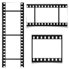 film, movie, photo, filmstrip set of film frame, vector illustration