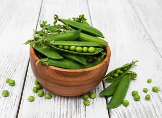 green peas on a table