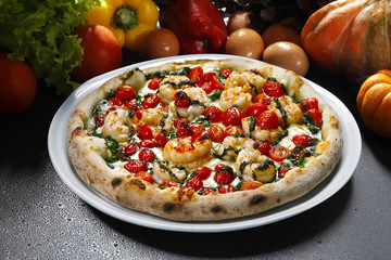 Seafood pizza