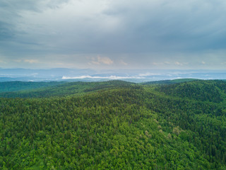Fototapeta na wymiar Aerial view of the Russian landscape