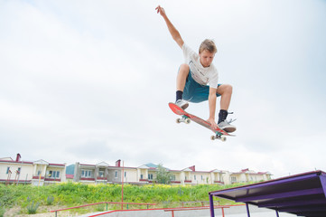 Young skateboarder in a jump © yanik88