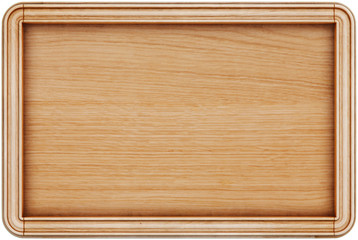 wooden frame board, menu board. isolated on white. 3d rendering