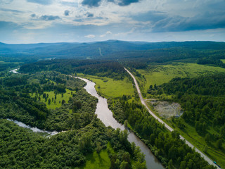 Aerial view of the Russian landscape