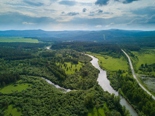 Aerial view of the Russian landscape