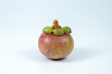 Mangosteen on white background.