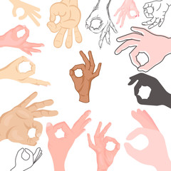 Ok hands success gesture okey yes agreement signal business human agree best approval vector.