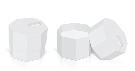 Octagonal box for your design and logo. It's easy to change colors.
