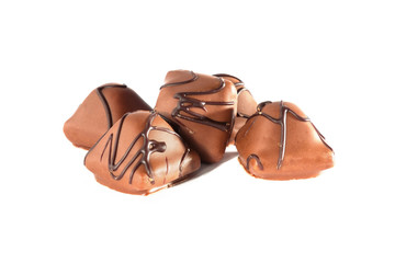 Chocolate candy on a white background