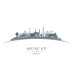 Fototapeta premium Muscat Oman city skyline silhouette white background