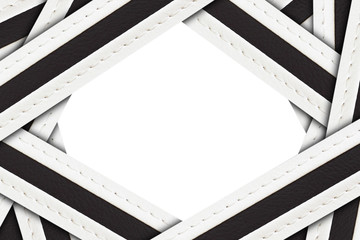 stitched leather for background isolated on white