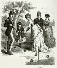 Croquet Game  USA. Date: 1875