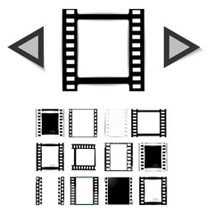 film, movie, photo, filmstrip set of film frame, vector illustration