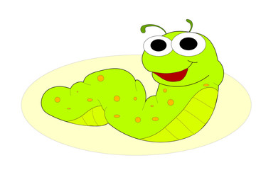 Smiling green caterpillar