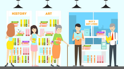 Book store illustration.