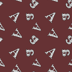 Pattern of letter A. Hand drawn