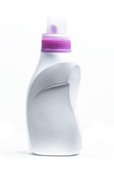 Plastic detergent container on white background