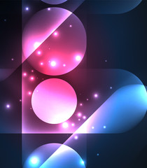 Vector glowing geometric shapes background