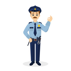 Isolated ok policeman.