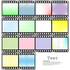 film, movie, photo, filmstrip set of film frame, vector illustration