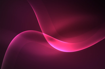 Smoky glowing waves in the dark