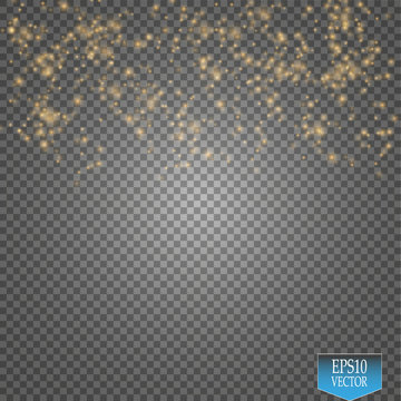 Magic light vector effect. Glow special effect light, flare, star and burst. Isolated spark. Gold glitter
