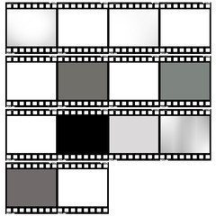 film, movie, photo, filmstrip set of film frame, vector illustration