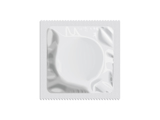 Packaging with a condom for your design and logo. Easy to change colors Mock Up Vector Template