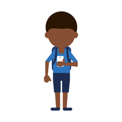 faceless person using smartphone icon image