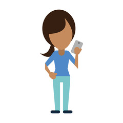 faceless person using smartphone icon image